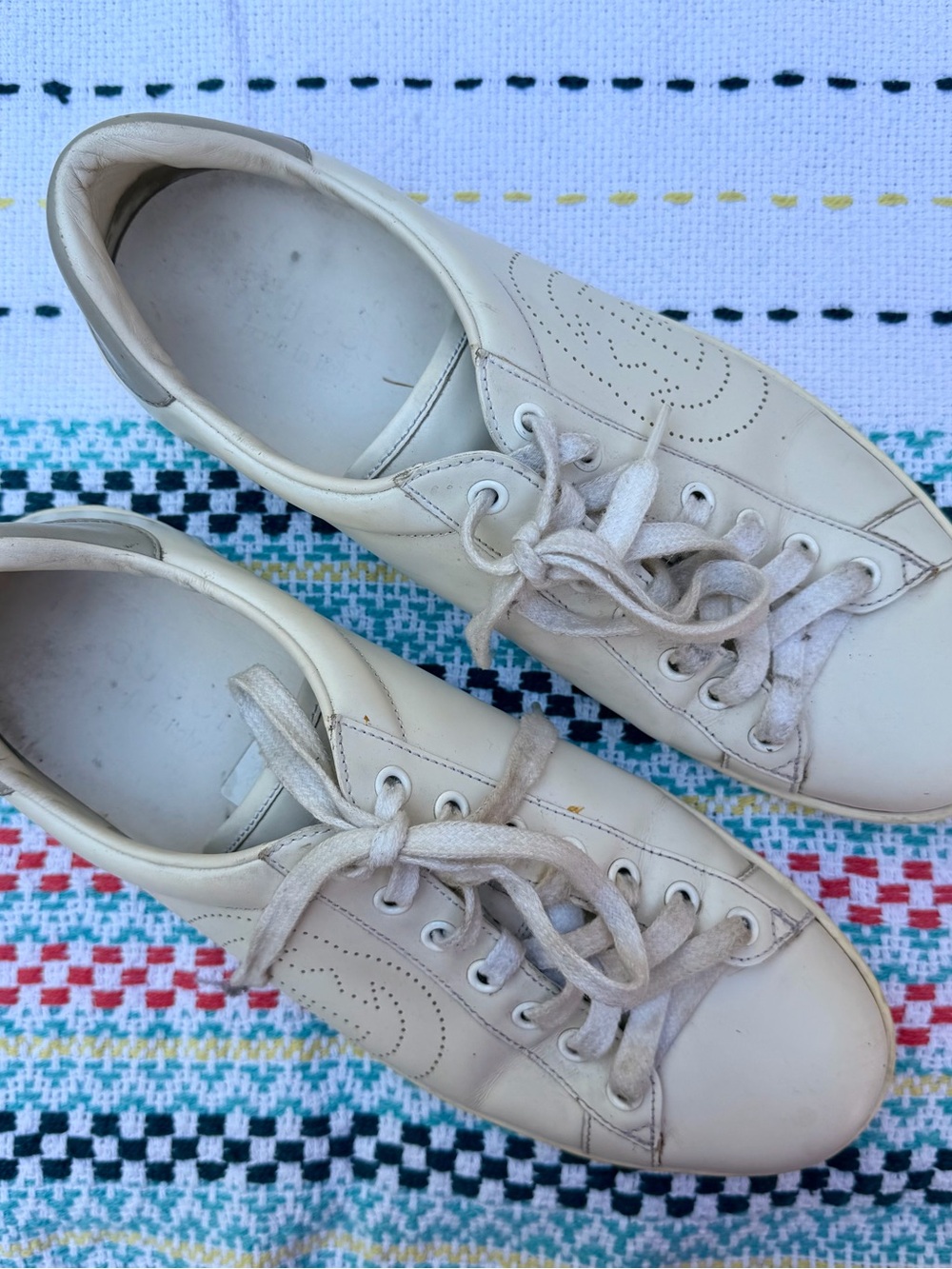 Gucci Ace White Leather Lace-Up Sneakers Men’s 9, Women’s 11